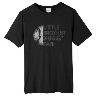 Little Brother Biggest Fan Baseball Season Gift For Tall Fusion ChromaSoft Performance T-Shirt