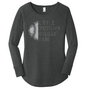 Little Brother Biggest Fan Baseball Season Gift For Women's Perfect Tri Tunic Long Sleeve Shirt