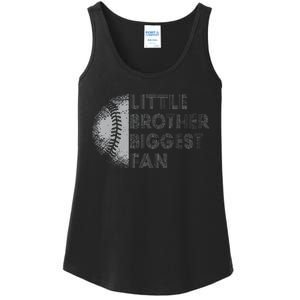 Little Brother Biggest Fan Baseball Season Gift For Ladies Essential Tank