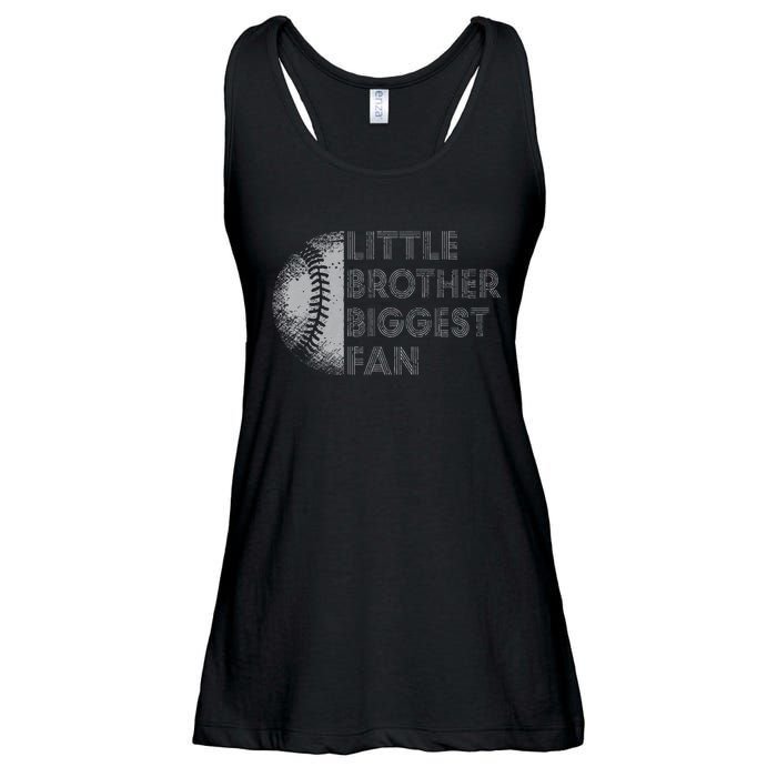 Little Brother Biggest Fan Baseball Season Gift For Ladies Essential Flowy Tank