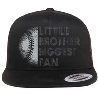 Little Brother Biggest Fan Baseball Season Gift For Flat Bill Trucker Hat