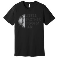 Little Brother Biggest Fan Baseball Season Gift For Premium T-Shirt