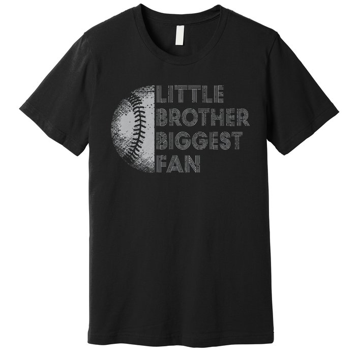 Little Brother Biggest Fan Baseball Season Gift For Premium T-Shirt