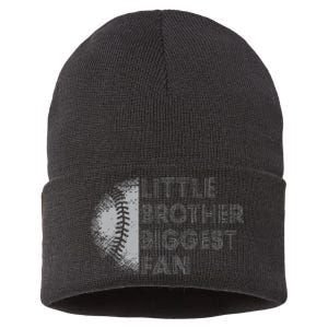 Little Brother Biggest Fan Baseball Season Gift For Sustainable Knit Beanie