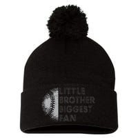 Little Brother Biggest Fan Baseball Season Gift For Pom Pom 12in Knit Beanie