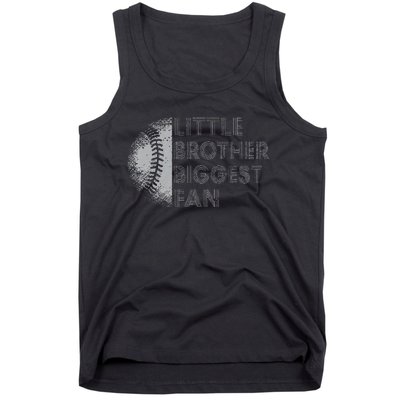 Little Brother Biggest Fan Baseball Season Gift For Tank Top