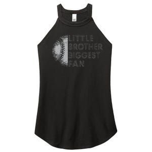 Little Brother Biggest Fan Baseball Season Gift For Women's Perfect Tri Rocker Tank