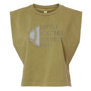 Little Brother Biggest Fan Baseball Season Gift For Garment-Dyed Women's Muscle Tee