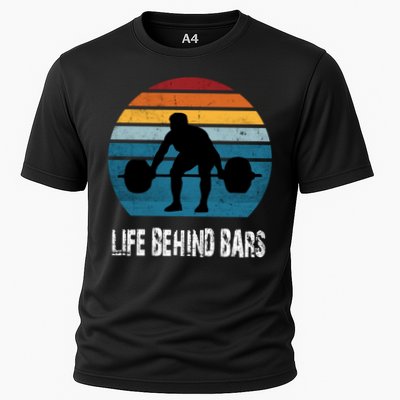 Life Behind Bars Funny Powerlifting Weightlifting Vintage Meaningful Gift Performance Shirt