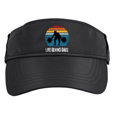 Life Behind Bars Funny Powerlifting Weightlifting Vintage Meaningful Gift Adult Drive Performance Visor