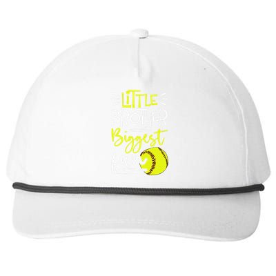 Little Brother Biggest Fan Softball Softball Snapback Five-Panel Rope Hat