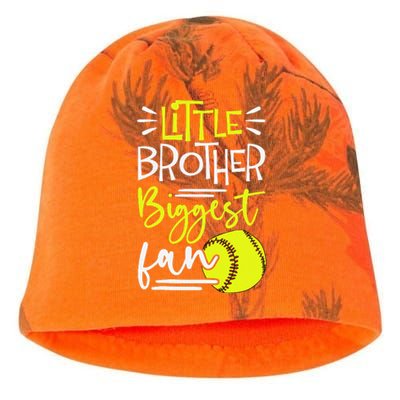 Little Brother Biggest Fan Softball Softball Kati - Camo Knit Beanie