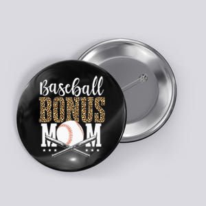 Leopard Baseball Bonus Mom Stepmother Mother's Day Button