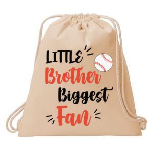 Little Brother Biggest Fan Baseball Season Drawstring Bag