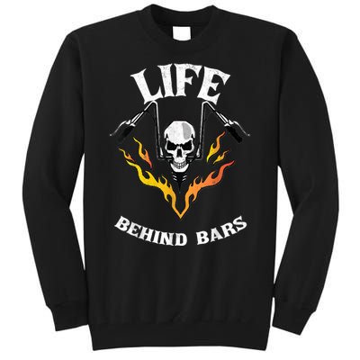 Life Behind Bars Skull Motorcycle Tall Sweatshirt