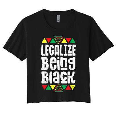 Legalize Being Black History Month Activist Tribal Women's Crop Top Tee