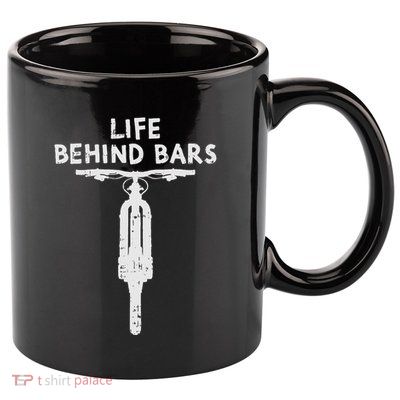 Life Behind Bars Bicycle Funny Bmx Bike Cycling Biker Gift 11oz C Handle Ceramic Mug
