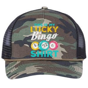 Lucky Bingo Bingo Player Hobby Gambling Funny Bingo Retro Rope Trucker Hat Cap