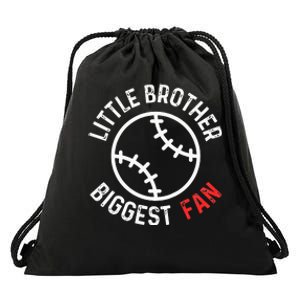 Little Brother Biggest Fan Baseball Season Drawstring Bag