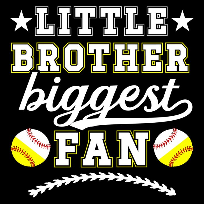 Little Brother Biggest Fan Softball Baseball Brother Gift Bucket Hat