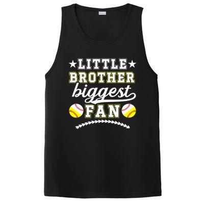 Little Brother Biggest Fan Softball Baseball Brother Gift PosiCharge Competitor Tank