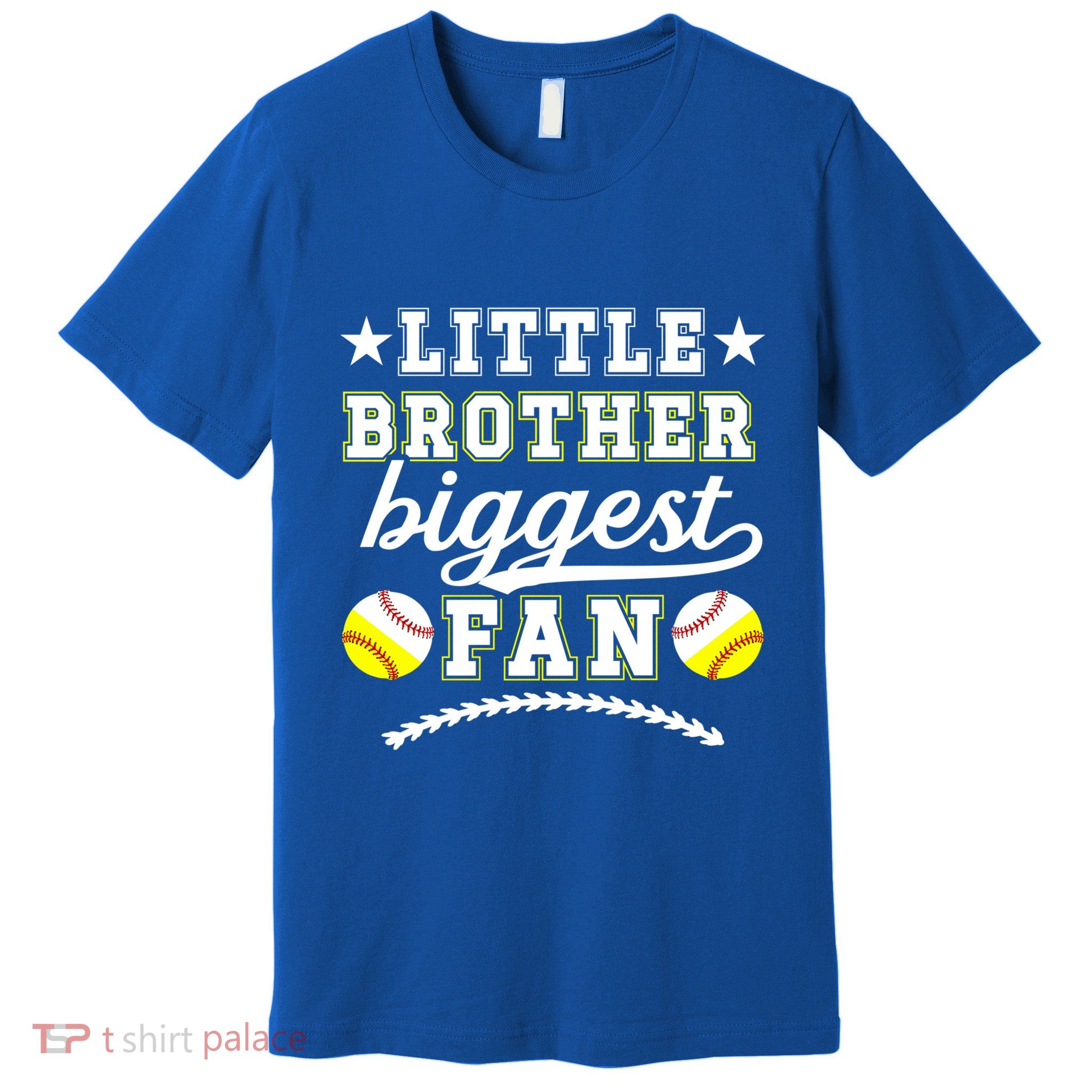 Little Brother Biggest Fan Softball Baseball Brother Gift Premium T-Shirt