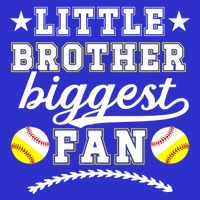 Little Brother Biggest Fan Softball Baseball Brother Gift Kids Sweatshirt