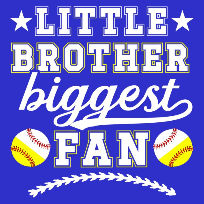 Little Brother Biggest Fan Softball Baseball Brother Gift Kids Sweatshirt