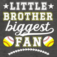 Little Brother Biggest Fan Softball Baseball Brother Gift Vector Backpack