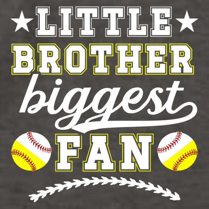 Little Brother Biggest Fan Softball Baseball Brother Gift Vector Backpack