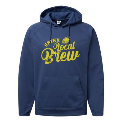 Local Brew Beer Gift Performance Fleece Hoodie