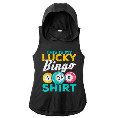 Lucky Bingo Bingo Player Hobby Gambling Funny Bingo Ladies PosiCharge Tri-Blend Wicking Draft Hoodie Tank