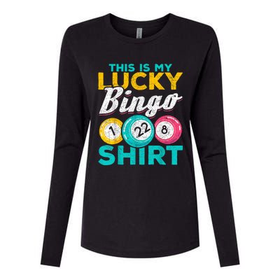 Lucky Bingo Bingo Player Hobby Gambling Funny Bingo Womens Cotton Relaxed Long Sleeve T-Shirt