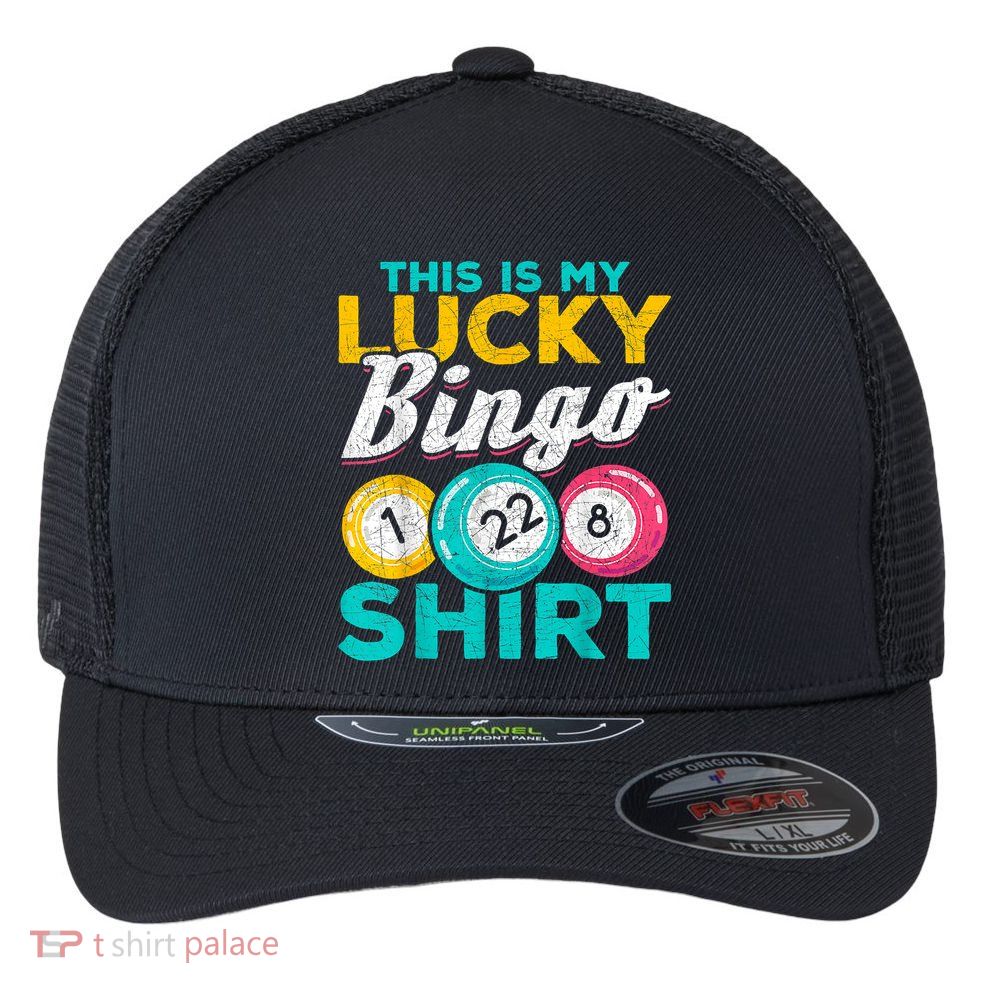 Lucky Bingo Bingo Player Hobby Gambling Funny Bingo Flexfit Unipanel Trucker Cap
