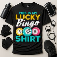 Lucky Bingo Bingo Player Hobby Gambling Funny Bingo Cooling Performance Crew T-Shirt