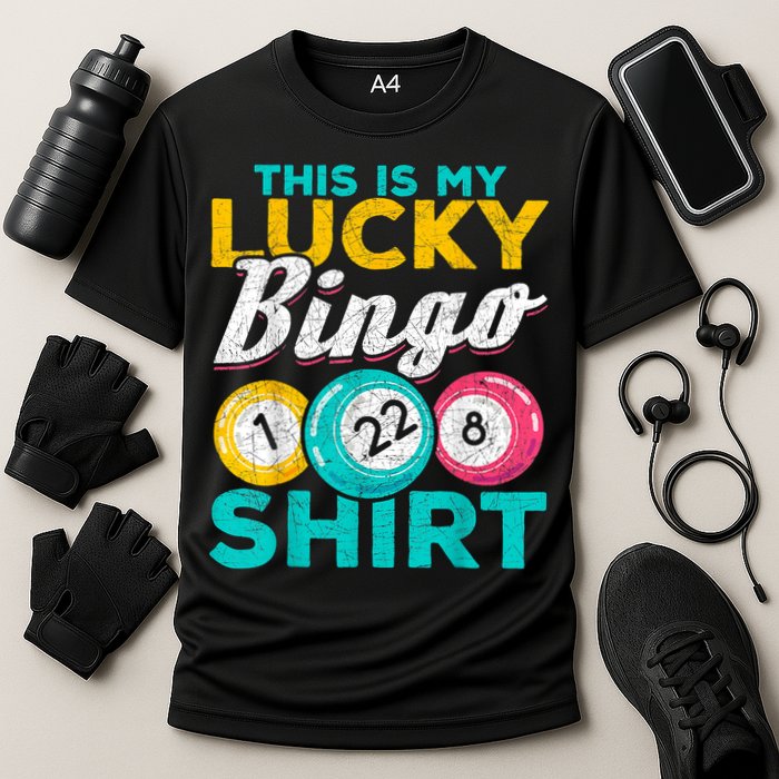 Lucky Bingo Bingo Player Hobby Gambling Funny Bingo Cooling Performance Crew T-Shirt