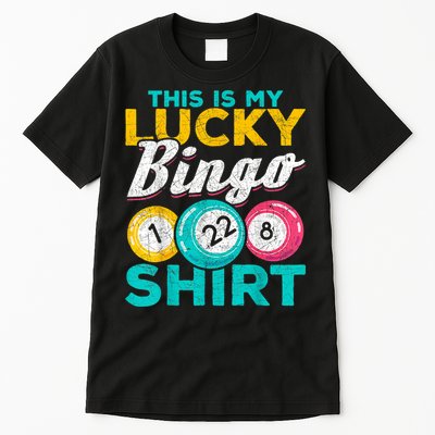 Lucky Bingo Bingo Player Hobby Gambling Funny Bingo Tall T-Shirt