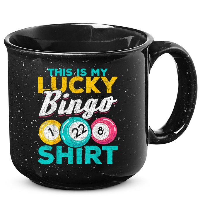 Lucky Bingo Bingo Player Hobby Gambling Funny Bingo 15oz Campfire Ceramic Mug