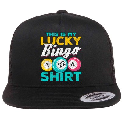 Lucky Bingo Bingo Player Hobby Gambling Funny Bingo Flatbill Hat