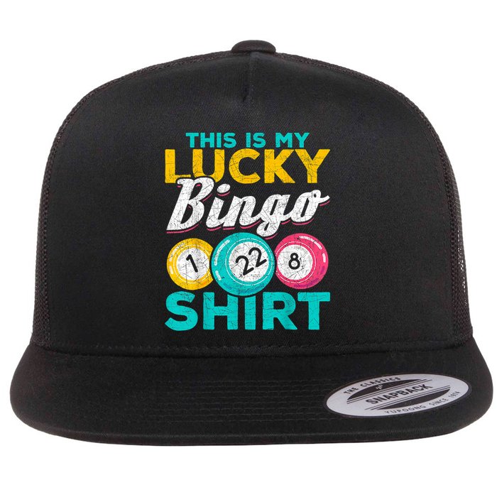 Lucky Bingo Bingo Player Hobby Gambling Funny Bingo Flat Bill Trucker Hat