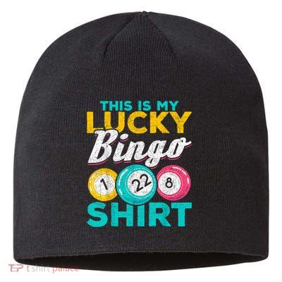 Lucky Bingo Bingo Player Hobby Gambling Funny Bingo Sustainable Beanie