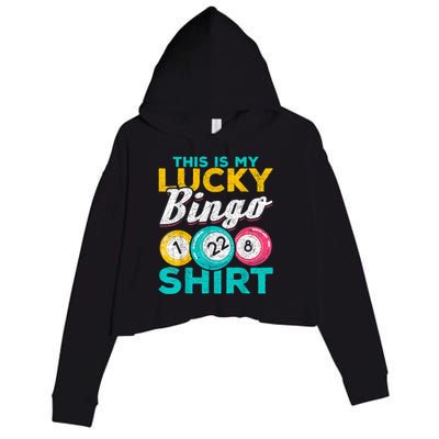 Lucky Bingo Bingo Player Hobby Gambling Funny Bingo Crop Fleece Hoodie