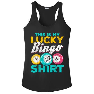 Lucky Bingo Bingo Player Hobby Gambling Funny Bingo Ladies PosiCharge Competitor Racerback Tank