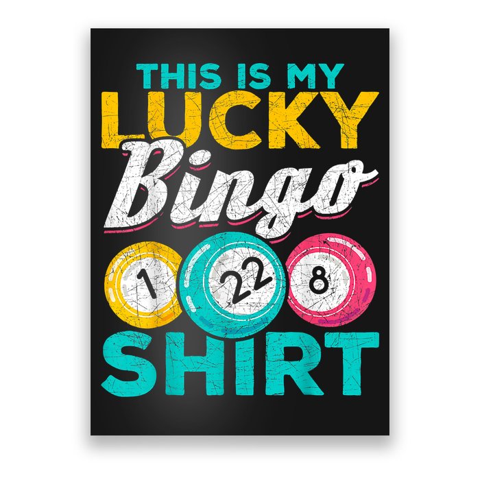 Lucky Bingo Bingo Player Hobby Gambling Funny Bingo Poster
