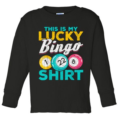 Lucky Bingo Bingo Player Hobby Gambling Funny Bingo Toddler Long Sleeve Shirt