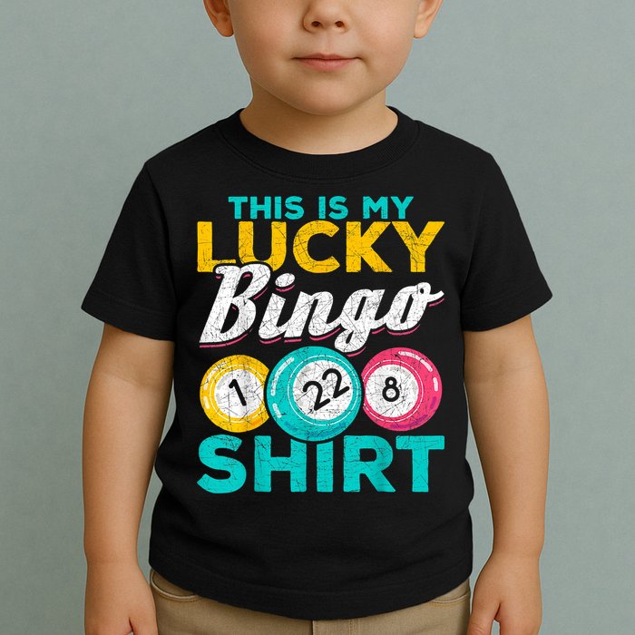 Lucky Bingo Bingo Player Hobby Gambling Funny Bingo Toddler T-Shirt