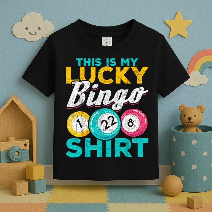Lucky Bingo Bingo Player Hobby Gambling Funny Bingo Toddler T-Shirt