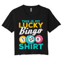 Lucky Bingo Bingo Player Hobby Gambling Funny Bingo Crop Top