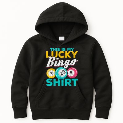 Lucky Bingo Bingo Player Hobby Gambling Funny Bingo Kids Hoodie