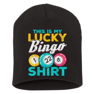 Lucky Bingo Bingo Player Hobby Gambling Funny Bingo Short Acrylic Beanie